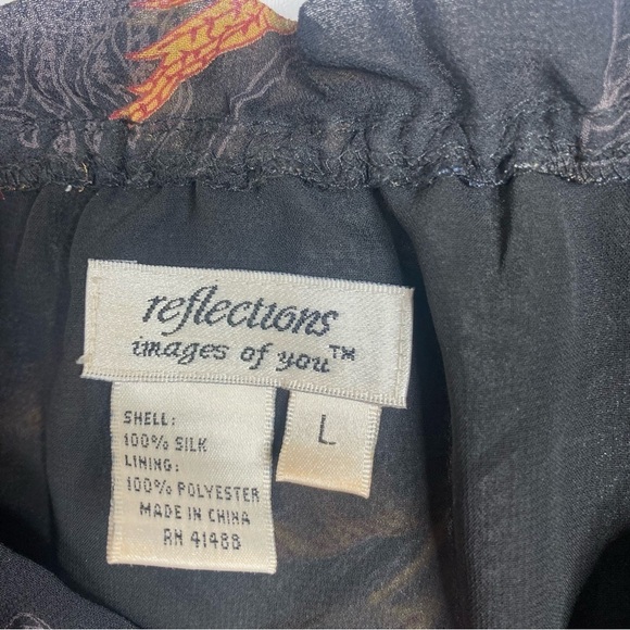 Vintage Reflections Black Silk Floral Blouse - Picture 5 of 5